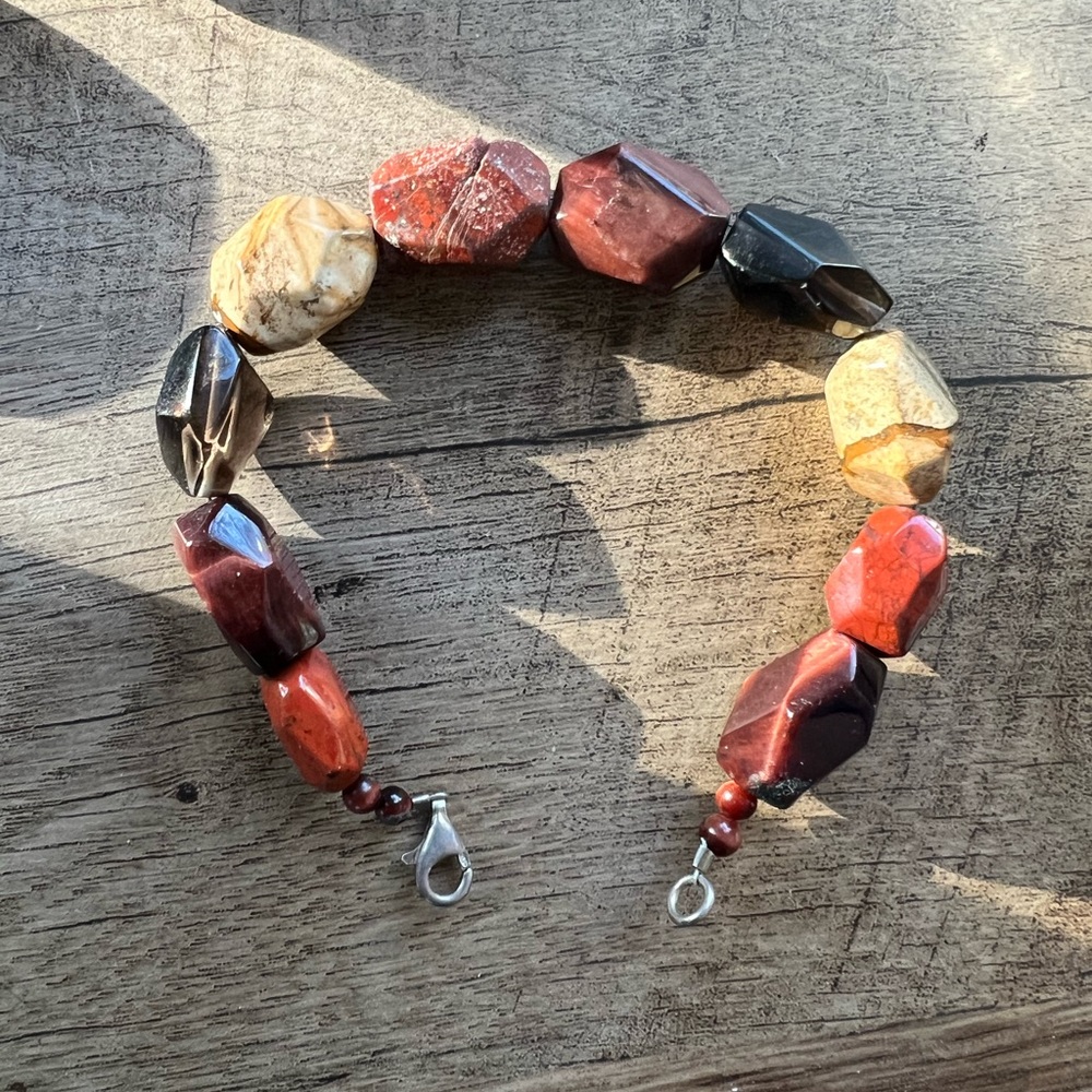 Vintage chunky multi stone bracelet